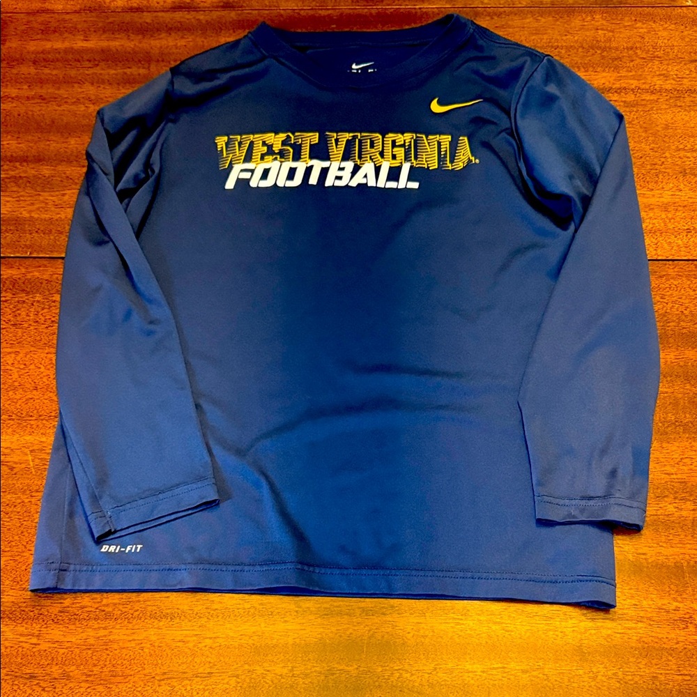 Nike Kids Blue West Virginia Football Long Sleeve Tee